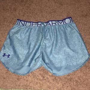 girls blue under armour shorts